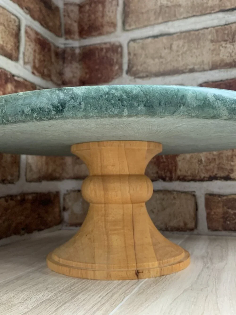 Vintage Marble Cake Stand/Cheese Pedestal (11